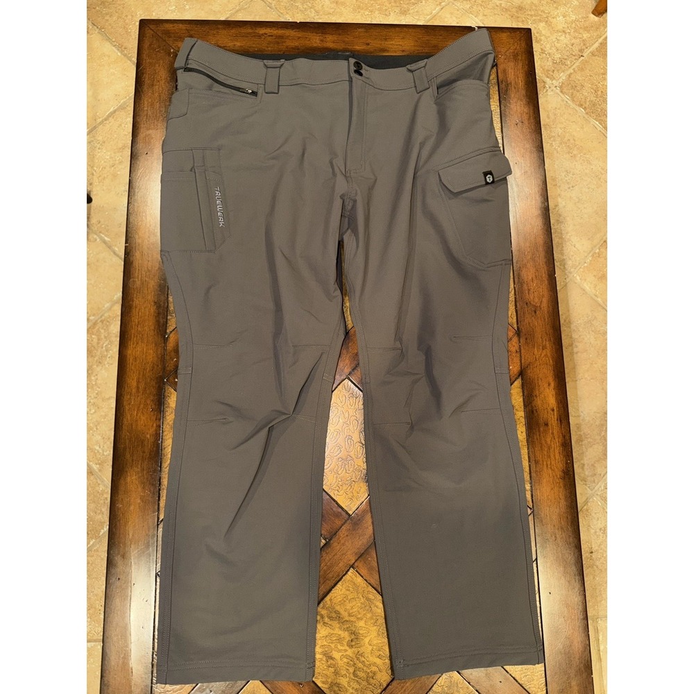 Truewerk Pants Mens 44x30 Gray T2 Werkpant Stretch Cargo Workwear Outdoor EUC